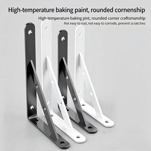 Supports <span class=keywords><strong>d</strong></span>'<span class=keywords><strong>angle</strong></span> réglables en acier inoxydable de haute qualité pour montage mural <span class=keywords><strong>d</strong></span>'enceintes en bois, structure triangulaire, support robuste - Product Image 3
