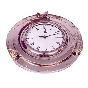 Solid Brass Rose Gold Nautical Wall <b>Clock</b> Modern Angel Theme Porthole Wall Decor for Home or Office - Product Image 1