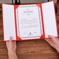 Funda Protectora Triple Plegable A4 con Acabado Perlado Brillante y Esmerilado para Tarjetas de Identificación, Cartas de Nombramiento, Certificados de Capacitación y Documentos