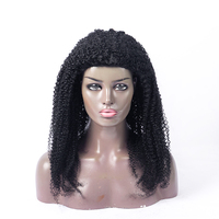 Perruque mi-tête 100 % cheveux humains bouclés crépus OEM, ligne de cheveux naturelle invisible 4A 4B 4C