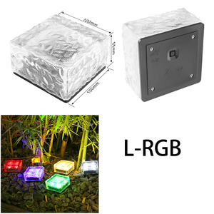 RGB Glass Brick <strong>LED</strong> Solar Ground <strong>Light</strong> Ice Cube Outdoor Garden Landscaping Decorative Lawn Pillar <strong>Lights</strong> For Pool Pathway - Product Image 4