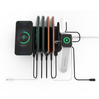 Estación de carga USB portátil de 9 puertos 150W Smart Qi Cargador rápido inalámbrico Soporte Multifunción Base de escritorio para computadoras portátiles móviles