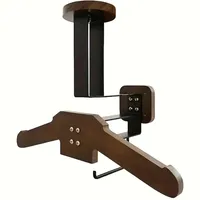 Support mural en acier inoxydable avec support en bois pour casque de moto, pour le rangement des casques tactiques, des gilets et des accessoires de moto