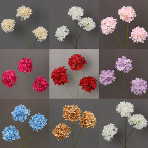 Fleurs d'hortensia artificielles miniatures, branche unique en plastique et soie PU, pour centres de table de mariage et décorations intérieures - Product Image 4