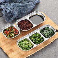 Assiette à tremper Sauce soja, acier inoxydable, assaisonnement soucoupe Sauce à condiments, plats bols à tremper pour la maison 1 pièce