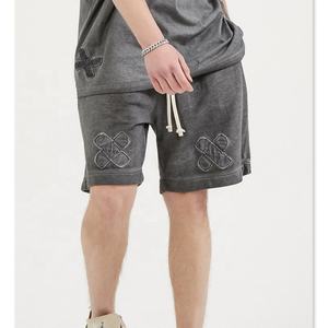 Shorts de sport en coton French Terry à maille pour la course à pied et la salle de sport, avec logo personnalisé, pour hommes - Product Image 1