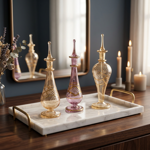 LW22 ZAHEREEN Art populaire égyptien, design traditionnel, flacons de parfum en verre faits à la main, soufflés à la bouche, flacons décoratifs, souvenirs - Product Image 2