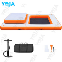 Plateforme flottante gonflable personnalisée en PVC/Dropstitch/EVA pour l'extérieur, certifiée CE, capacité 100-500 kg, pour yoga, sports et usage commercial