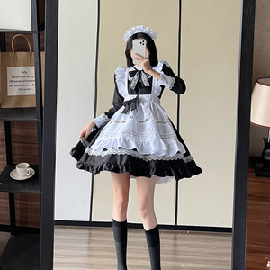 British Style Long Sleeve Maid Dress Cosplay Costume Lolita Soft Girl Women Adult Performance Wear - Product Image 3