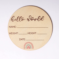 Décor de pépinière bébé 15cm annonce chanter bonjour monde naissance Stats nouveau-né disque pour cadeaux d'hôpital