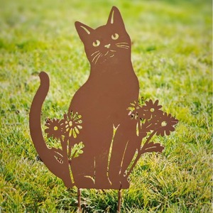Haute qualité grande taille métal chat Silhouette extérieur pelouse décorations chat noir <span class=keywords><strong>jardin</strong></span> ornements acier cour décor - Product Image 3