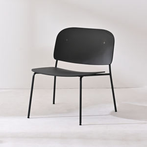 Fabrika iç mekan mobilyası Nordic kafe sandalyesi plastik koltuk Metal çerçeve tek kişilik düşük yükseklik Modern siyah oturma odası sandalye - Product Image 3