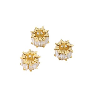 Màu sắc bảo quản 18K mạ vàng Zircon DIY beading phụ kiện lỗ lớn Spacer hạt hai mặt đồ trang sức phát hiện thành phần - Product Image 5