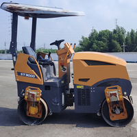 Mini-compacteur vibrant à tambour lisse de 3 tonnes à vendre, mini-compacteur routier de 1 tonne pour le compactage des fossés