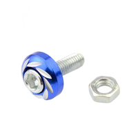 Vis de fixation de plaque d'immatriculation pour moto, en aluminium anodisé multicolore, gravée, à tête hexagonale, pour modification de moto