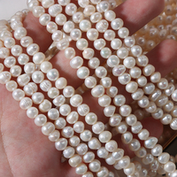 Vente en gros 2A perles d'eau douce naturelles 5 mm perles en forme de pomme de terre perles en vrac matériel de bijoux à bricoler soi-même