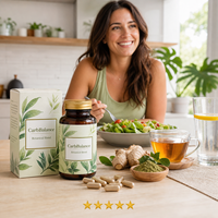 Cápsulas Botánicas Carb Balance con Extracto de Frambuesa, Extracto de Hoja de Morera, Extracto de Té Verde, Extracto de Frijol Blanco