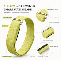 Bracelet de montre en nylon OEM ODM avec boucle magique, extensible, remplaçable, pour Google Fitbit Air Sport, logo personnalisé
