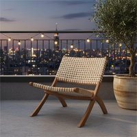 Fauteuil de détente moderne en bambou capitonné modulaire Xavir, élégant et confortable, pour salon, chambre, maison, salle à manger, hôtel