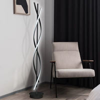 Lampe sur pied minimaliste créative pour chambre et salon, lampe d'ambiance personnalisée, lampe sur pied LED nordique simple à anneau incurvé