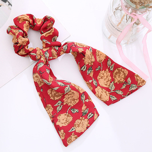 Écharpes en satin de coton perlé, en soie et en mousseline de soie, avec nœud papillon, ruban, queue épaisse, cheveux bouclés, sans plis, bandana - Product Image 2