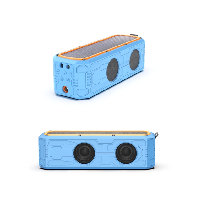 55H Solar Wireless Speaker with Power Bank, Dual Patents, IPX5 Waterproof & LED Light for Outdoor