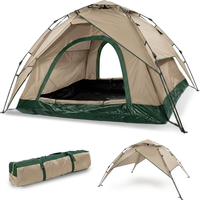 Tente de camping instantanée automatique hydraulique pour 3 personnes, imperméable PU3000mm, personnalisable OEM/ODM, tente familiale de plage et d'extérieur de qualité supérieure