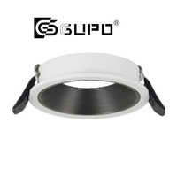 Cadre de downlight LED en aluminium anti-éblouissement encastré pour ampoules GU10 MR16, support de lampe blanc à bord étroit pour éclairage hôtelier