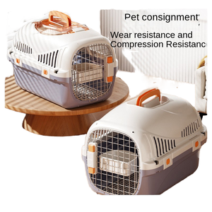 Pet nakliye için taşınabilir moda plastik hava kutusu sıkıştırma kedi köpek kafesi araba ulaşım için aşınmaya dayanıklı sırt çantaları - Product Image 4