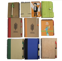 Carnet à spirale personnalisé avec stylo, ensemble de notes autocollantes pour étudiants, papier écologique mignon, mini bloc-notes A6 imprimé, promotionnel