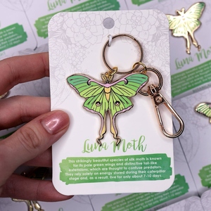 Llaveros Personalizados con Logotipo, Llaveros Metálicos Bonitos, Llavero de Aleación Fundida a Presión con Esmalte de <span class=keywords><strong>Luna</strong></span> y Mariposa, con Clip para Llaves - Product Image 2