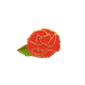 Accept customization Logo Cheap Fashion Mother's Day Pins Metal carnation flower Badge - Product Image 4