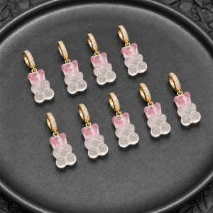 Pendentif Ourson en Résine BSCI Audit OEM ODM avec Zircon Cubique, Breloque Ourson Y2K, Accessoires de Fabrication de Bijoux DIY, Vente en Gros - Product Image 3
