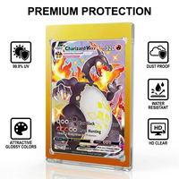 Étui magnétique de luxe à bordure dégradée, durci aux UV, pour cartes, avec protection en plaque acrylique sécurisée à une touche pour cartes à collectionner rares