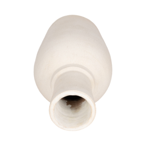 Vaso in ceramica moderno per l'arredamento del soggiorno, elemento decorativo scultoreo, finitura bianca opaca - Product Image 5