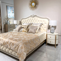 Ensemble de Meubles de Chambre Modernes de Luxe Français, Lit en Bois Massif de Haute Qualité Sculpté à la Main, Design Royal – Tailles King et Queen