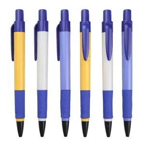 Top Selling Wholesale Custom Logo Office School Supply Simple Advertising Blue Color Plastic Ballpoint Pen