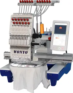 Customized single head computerized 12 needles Hat Flat embroidery machine for sales WY1501CS
