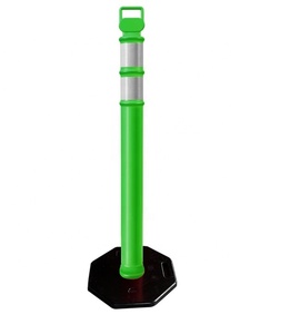Poteaux de signalisation de sécurité en caoutchouc avec colliers réfléchissants pour la construction et la circulation - Product Image 2