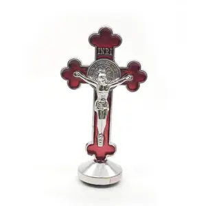 קתולי דתי ישו צלב סמל מתכת פסלי שמן Droped צבעים