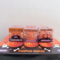 Jouet Squishy Créatif Citrouille Croustillante Anti-Stress, Jouet Sensoriel Bloc de Construction, Jouet à Presser Sonore pour Halloween