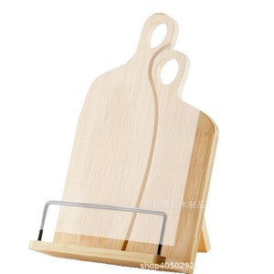 Wooden Recipe Rack Adjustable Bookshelf Kitchen Counter Holder <b>Desktop</b> <b>Shelf</b> For Cookbook Ipad Phone - Product Image 2