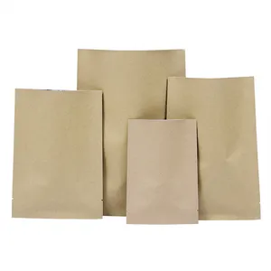 Bán Buôn Sản Phẩm Chống Thấm Mat Đứng Lên Snack Strip Laminated Kraft Túi Giấy Bao Bì Thực Phẩm Cà Phê Túi Giấy Zip Túi