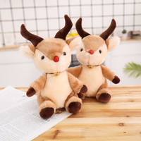 Peluche Elk marron pour enfant, 16 cm, jouet doux, idéal comme cadeau de noël