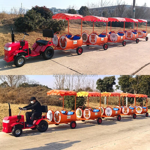 Hot Sale Battery <strong>Train</strong> Rides for Amusement Park on Trackless <strong>Outdoor</strong> Children's Electric Oil Drum <strong>Train</strong> Factory Can Custom logo - Product Image 4
