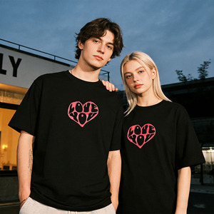 Buy Lovely Couple Tshirt Romantic Heart Design | Alibaba.com