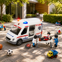 Grande voiture d'ambulance de secours en plastique à friction, jouet éducatif à assembler soi-même pour enfants garçons