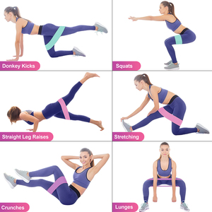 Bande de résistance multicolore en tissu tricoté pour Pilates, entraînement des <span class=keywords><strong>fessiers</strong></span>, des jambes et des hanches, étirements, danse, abdominaux et renforcement du tronc, plusieurs tailles disponibles, personnalisable - Product Image 4