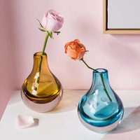 Vase créatif en verre en forme de goutte d'eau Vase en verre transparent à ampoule pour la décoration de bureau à domicile Vase en verre pour mariage et fête