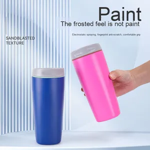 OW9 Hot Selling BPA Free Insulated Stainless Steel Travel Mug 12oz/20oz OW Water <b>Bottle</b> Press Office <b>Coffee</b> Tumbler - Product Image 4